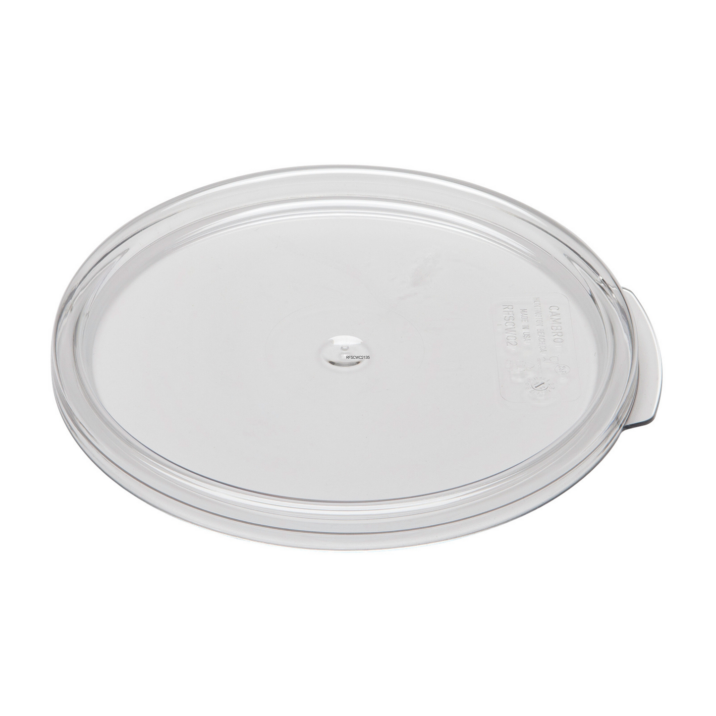Cambro | Couvercle rond de récipient de rangement pour aliments Camwear, 2 à 4 pintes, transparent