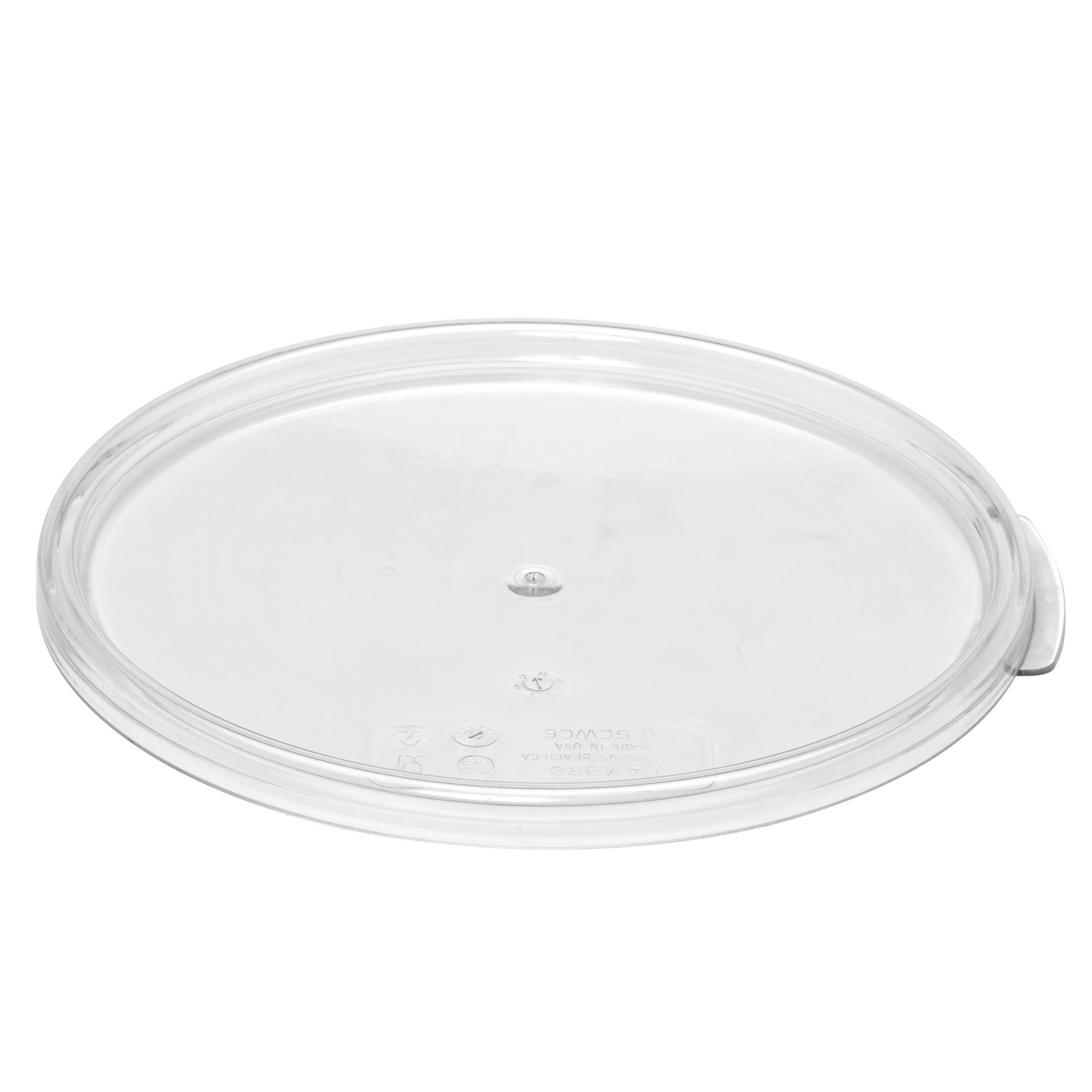 Cambro | Couvercle rond de récipient de rangement pour aliments Camwear, 6 à 8 pintes, transparent