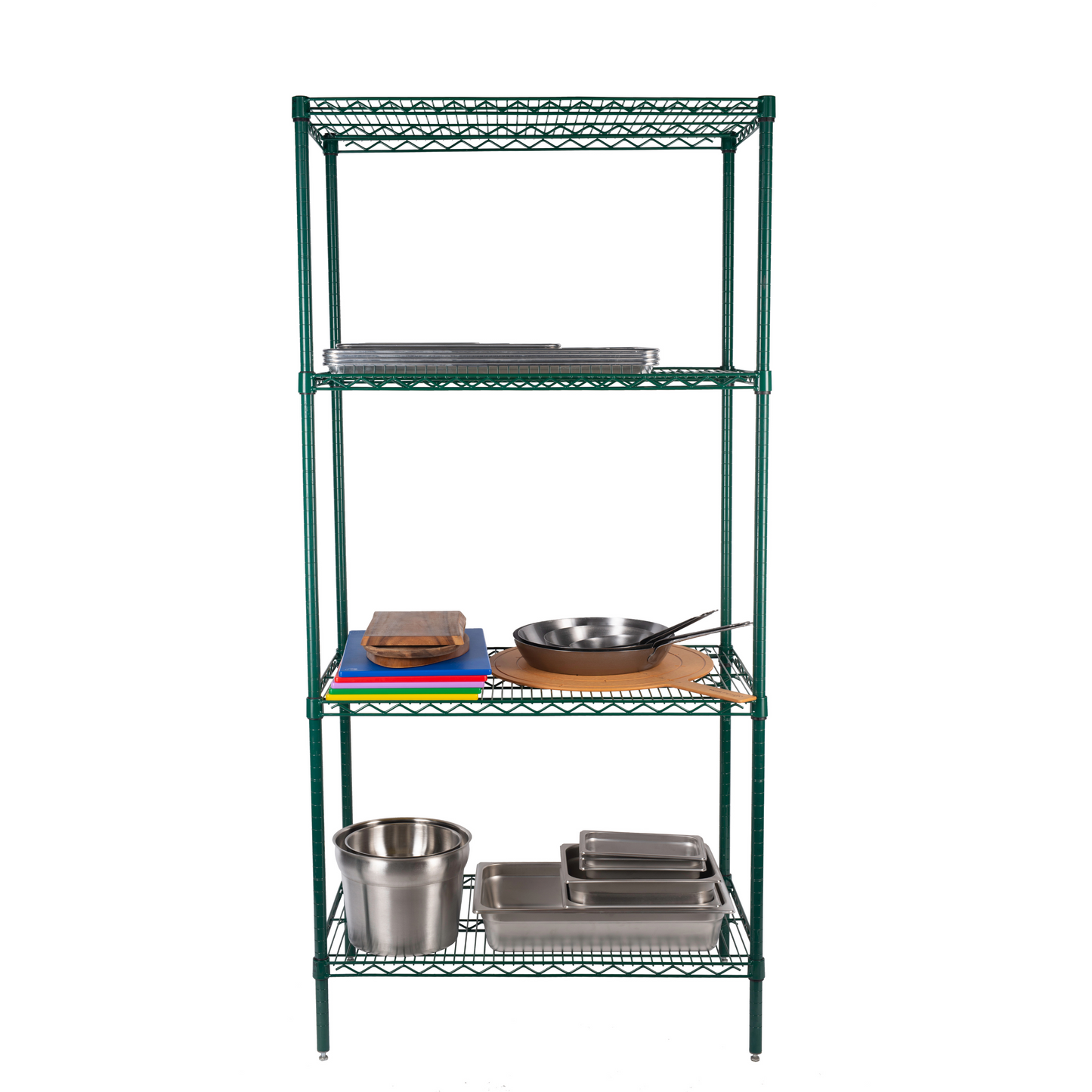 Torngat Shelving Wire Shelf Post with Adjustable Foot, 63", Green Epoxy - RJ63K