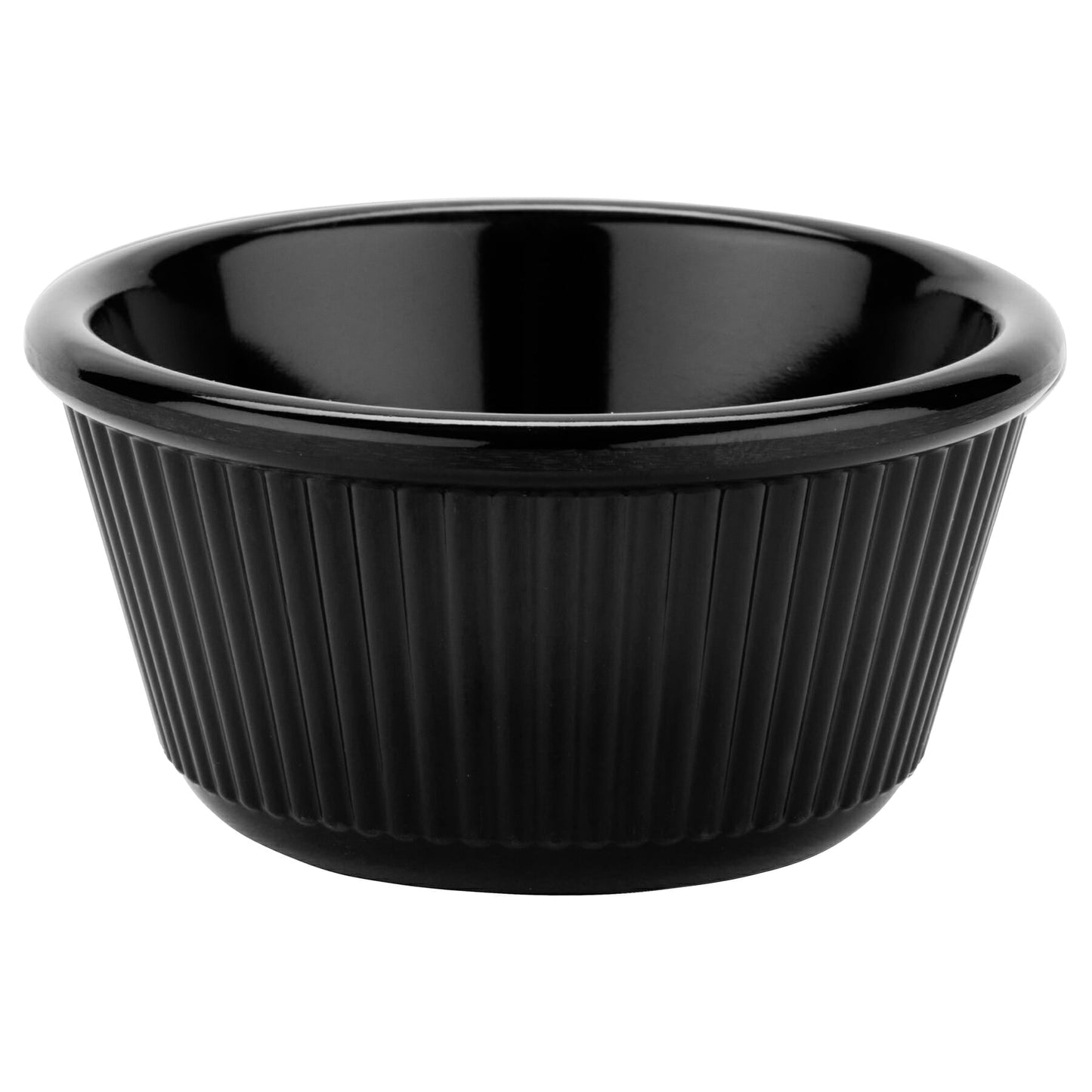 G.E.T. Fluted Ramekin, 4 oz, Black Melamine (48-pack) - RM-401-BK