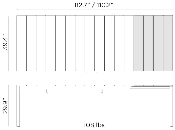 NARDI | Table extensible Rio 210 - Tout en aluminium, Bianco