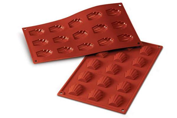 Silikomart Madeleine Molds, 0.34 oz, Red Silicone - SF031