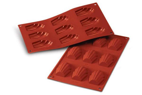 Silikomart Madeleine Molds, 1.01 oz, Red Silicone - SF032