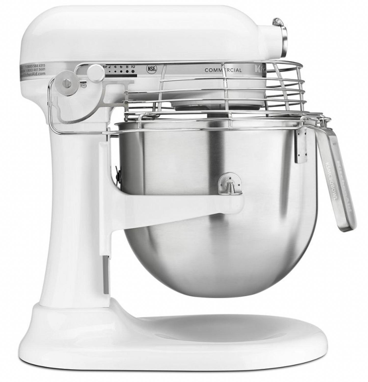 Kitchenaid Commercial Series 8 Quart Bowl Lift Stand Mixer, White - KSMC895WH