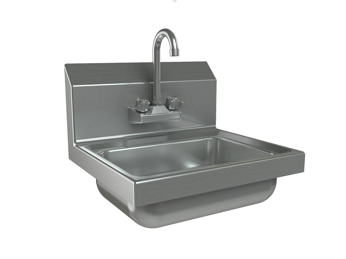 Tarrison Wall Mount Hand Sink and Faucet, 10" x 14" x 5" Bowl Size, Stainless Steel - TA-HSF14