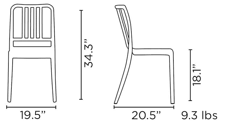 Papatya | Chaise d’appoint Varia, anthracite (paquet de 4)