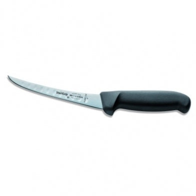 F. Dick SteriGrip Curved Stiff Boning Knife, 6", Kullenschliff Edge, Black - 8699115K