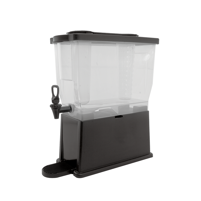 Service Ideas | Distributeur de boissons froides classique, rectangulaire, 3 gal, plastique, fini noir