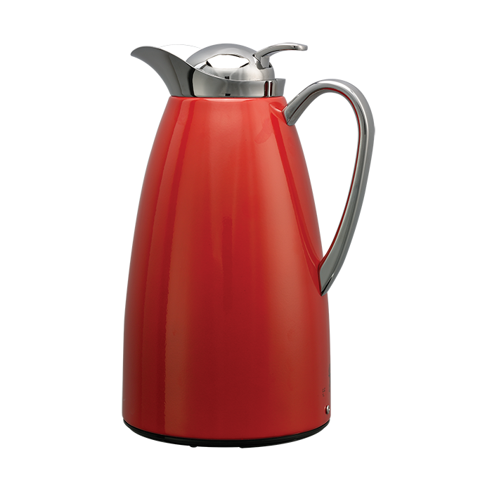Service Ideas Classy Vacuum Insulated Carafe, 1 L, Stainless Steel/Red - CJZS1RED