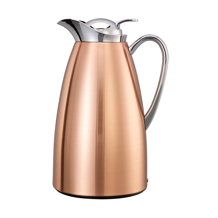 Service Ideas Classy Vacuum Insulated Carafe, 1 L, Stainless Steel/Copper - CJZS1CP