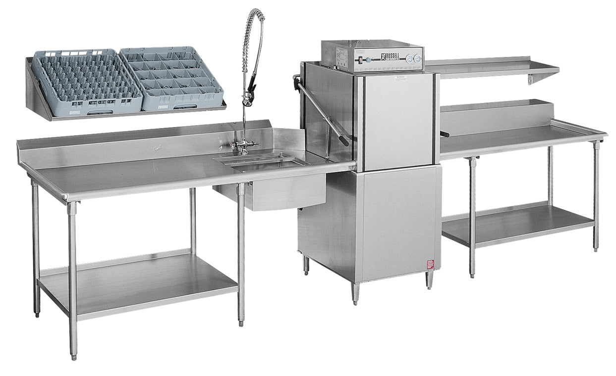 Quest | Table à vaisselle Clean, 66 po pour gauchers, acier inoxydable