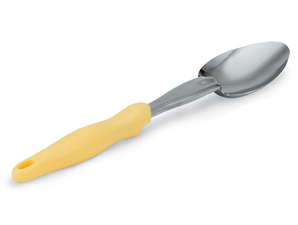 Vollrath Ergo Grip Solid Basting Spoon, Stainless/Nylon Handle, Yellow - 6414050