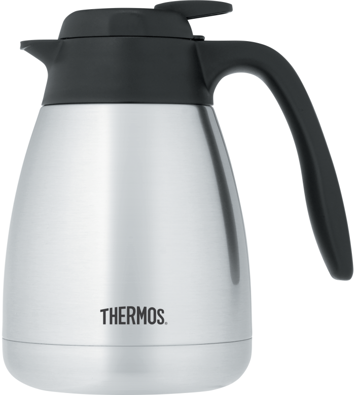 Thermos Push Button Vacuum Carafe, 34 oz, Stainless Steel - FN357
