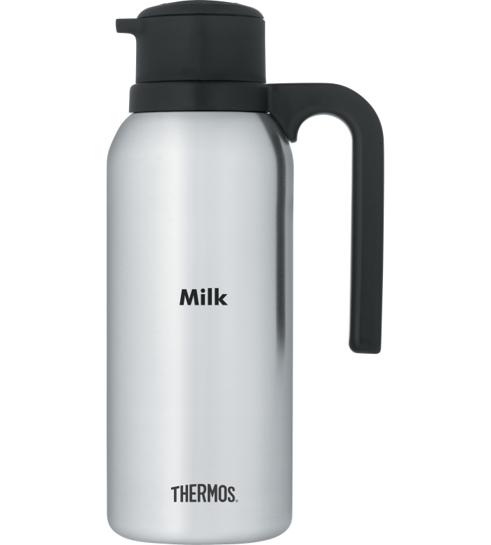 Thermos Twist & Pour Vacuum Carafe, Milk, 32 oz, Stainless Steel - FN366