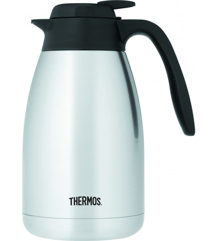 Thermos Push Button Vacuum Carafe, 50 oz, Stainless Steel - FN370