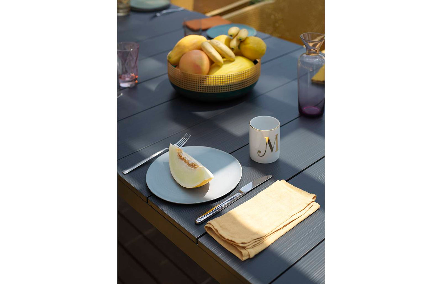 NARDI | Table extensible Rio 210 - Tout en aluminium, anthracite