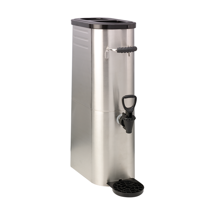 Service Ideas Slim Commercial Tea Urn Hands-Free Dispenser, 3.5 Gal, Stainless Steel - ITSLS35GHF
