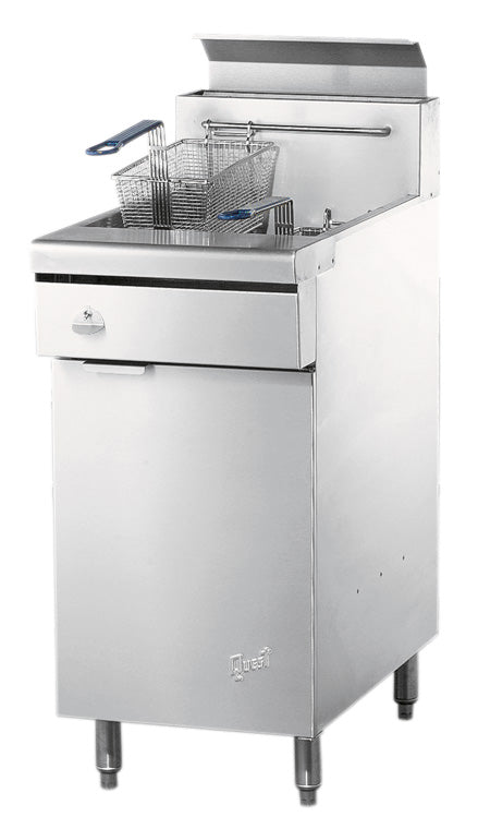 Quest MV40 Gas Floor Fryer, 40 lb, Legs, Natural Gas - 110-FRYMV40(NG)