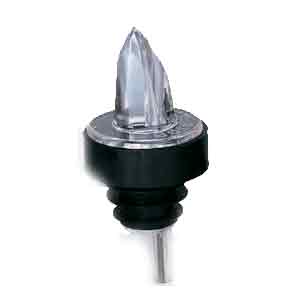 Spill-Stop Plastic Pourer, 360 Series, Clear with Black Collar (12-pack) - 361-00