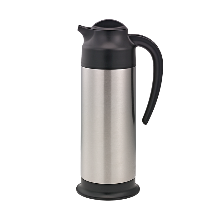Service Ideas SteelVac Vacuum Insulated Creamer Carafe with Footed Base, 1 L, Stainless Steel/Black - SSN100