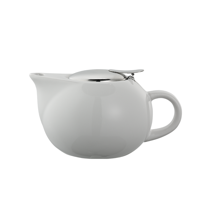 Service Ideas Tea Pot, Ball-Shaped, 16 oz, Ceramic, White - TPC16WH
