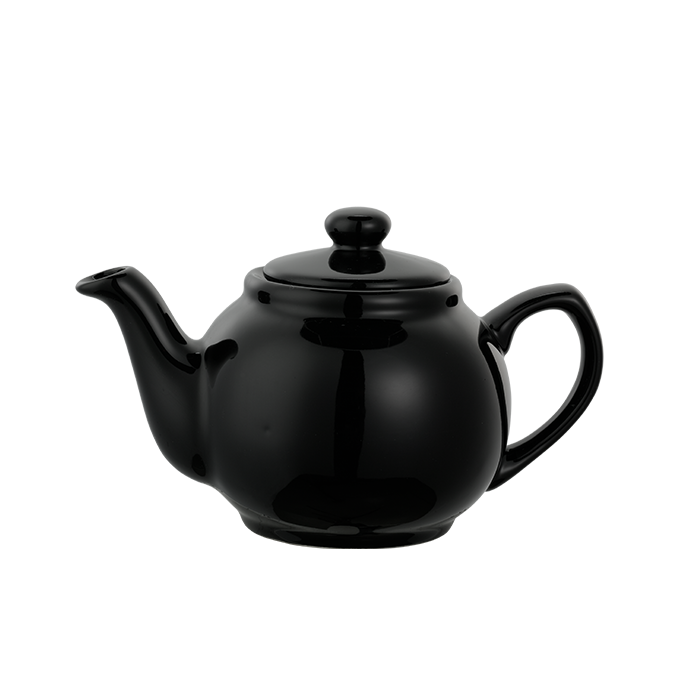 Service Ideas Tea Pot, Traditional, 16 oz, Ceramic, Black - TPCE16BL