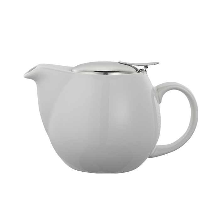 Service Ideas Tea Pot, Oval, 16 oz, Ceramic, White - TPCV16WH