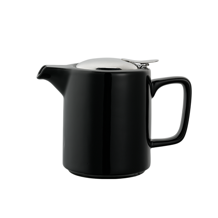 Service Ideas Tea Pot, Washington Style, 16 oz, Ceramic, Black - TPCW16BL