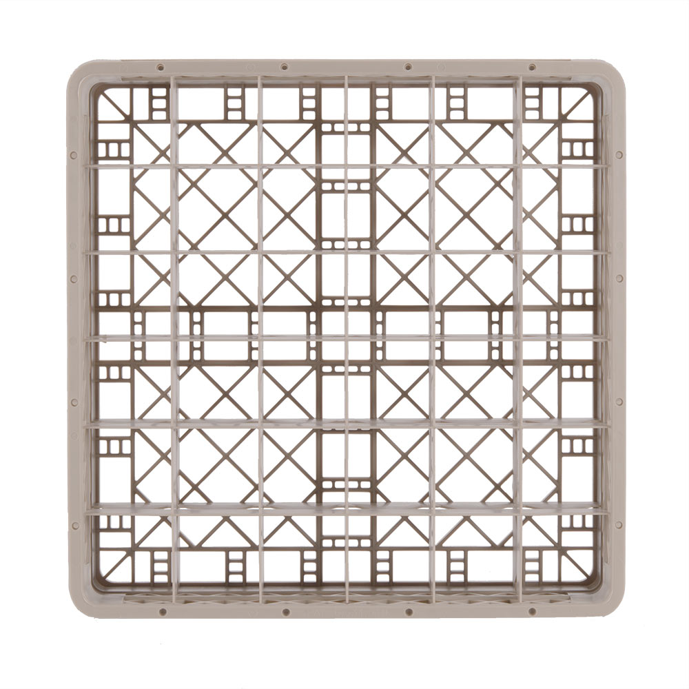 Vollrath Traex Glass Rack w 2 Extenders, 36 Compartment Rack, Beige - TR7CC