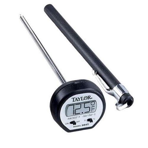 Taylor 9842 5 Waterproof Digital Pocket Probe Thermometer, 1.5mm Diameter  Probe