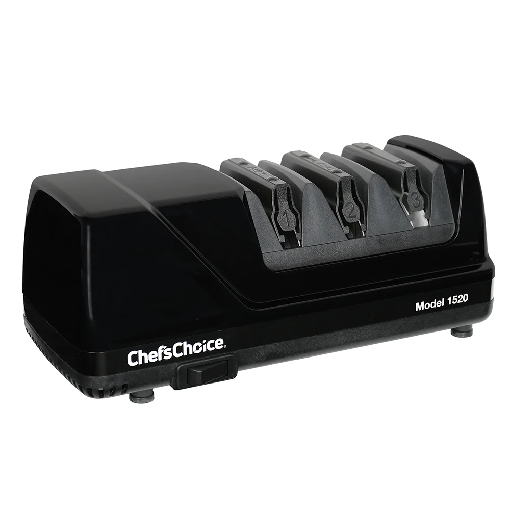 Chef'sChoice | Model 1520 AngleSelect Electric Knife Sharpener, 3 Stages, 15 and 20 Degree Edges, 120V, Black