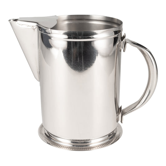 Browne | Water Pitcher w Gadroon Base & Ice Guard, 64 oz, Stainless Steel