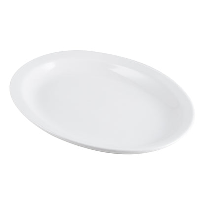 Browne | Plat ovale en palmier, 9,75 po, blanc (paquet de 24)