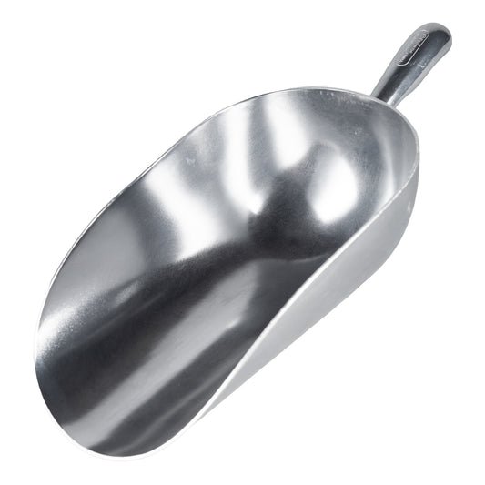 Browne Round Bottom Scoop, 84 oz, Aluminum - 575405