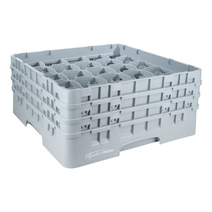 SignatureWares | Glass Rack, 25 Compartment, 6 7/8" High, Grey