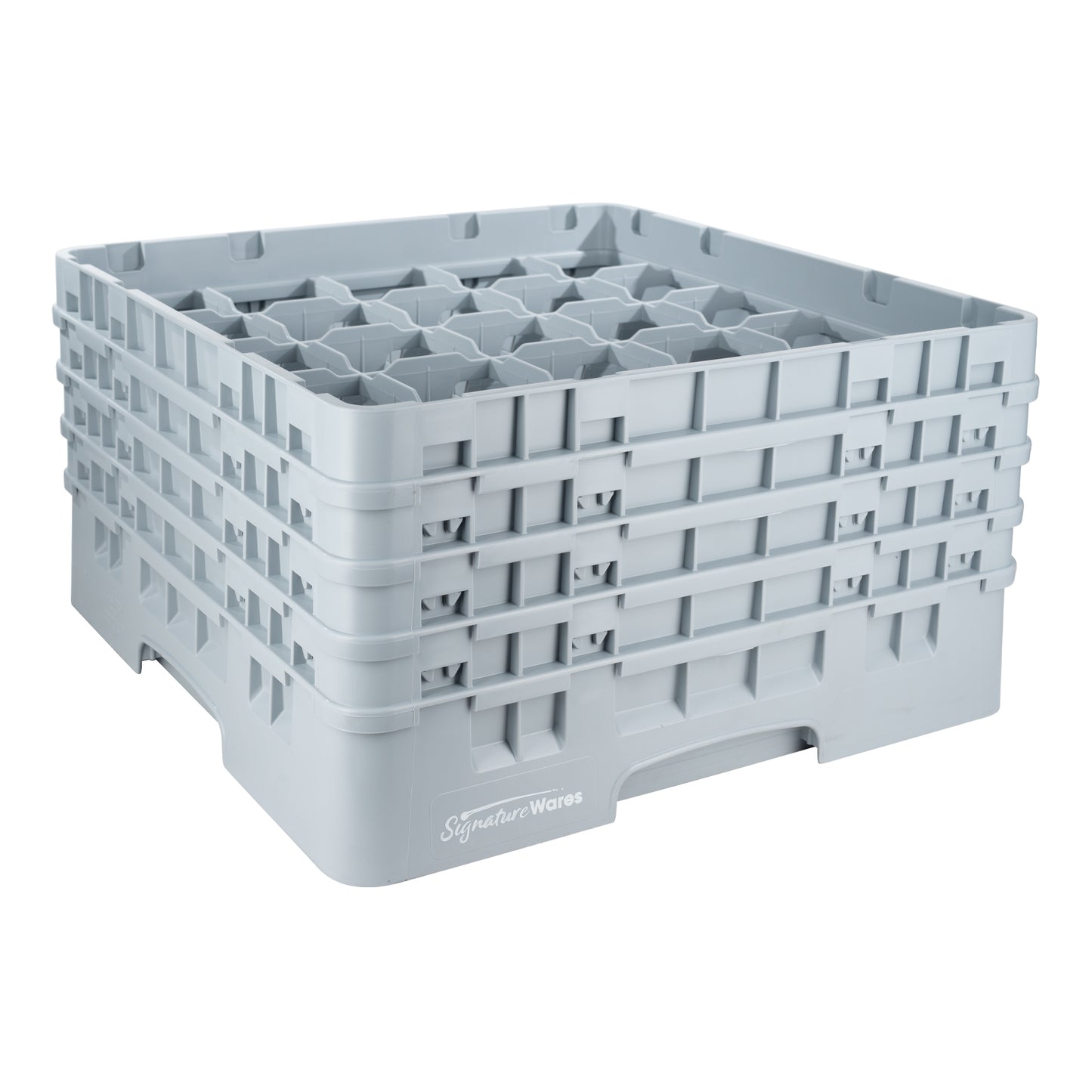 SignatureWares | Glass Rack, 25 Compartment, 8 1/2" High, Grey