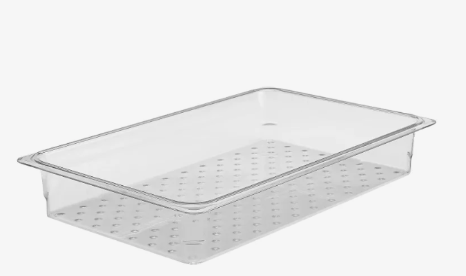 Cambro Camwear Full Size Colander Pan, 3" Deep, Clear - 13CLRCW135