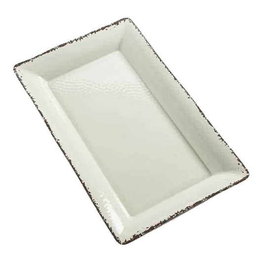 American Metalcraft | Rectangular Platter, 21" x 13", Melamine,  Antique White