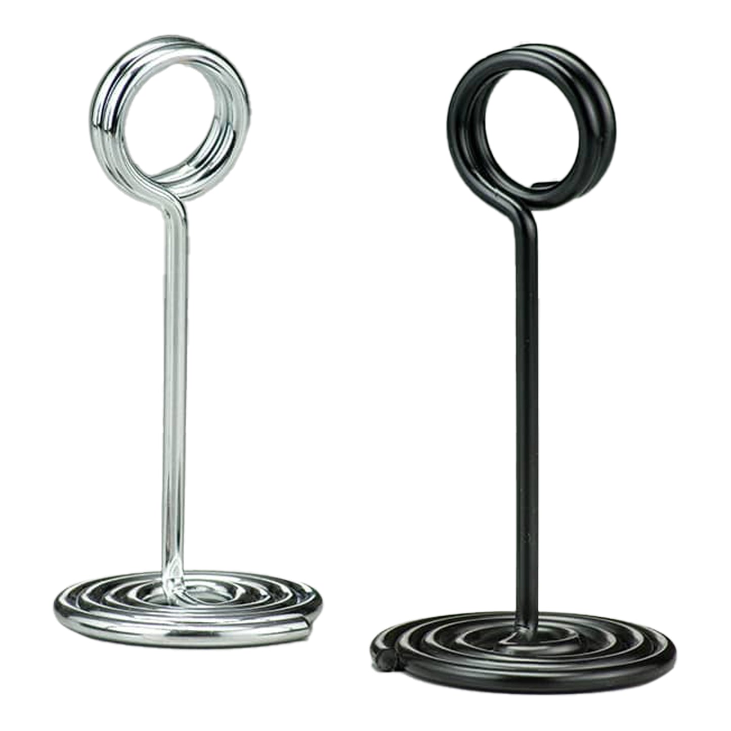 American Metalcraft | Menu / Card Holder with Swirl Base, Black