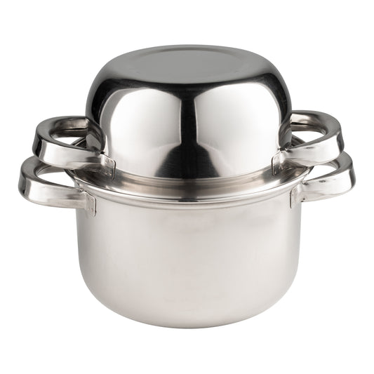 American Metalcraft | Mussel Server with Lid, 64 oz, Stainless Steel