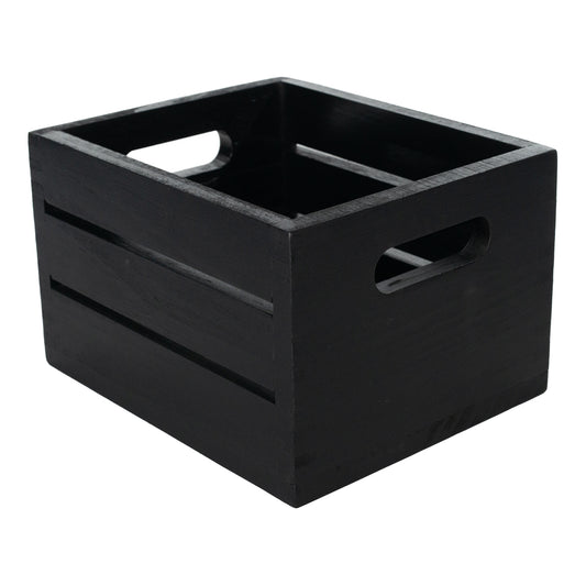 American Metalcraft | Rectangular Caddy / Crate,  7 1/2" x 6 1/4" x 4 3/4", Black