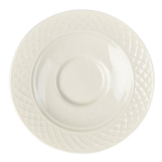 Soucoupe gothique Steelite Homer Laughlin, 14,3 cm (5 5/8 po), blanche (paquet de 36) - HL3557000
