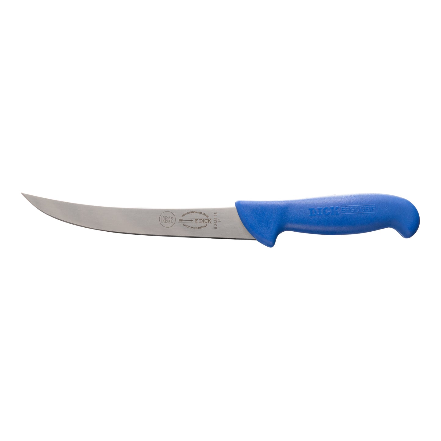 F. Dick | ErgoGrip Curved Butcher Knife, 7", Blue