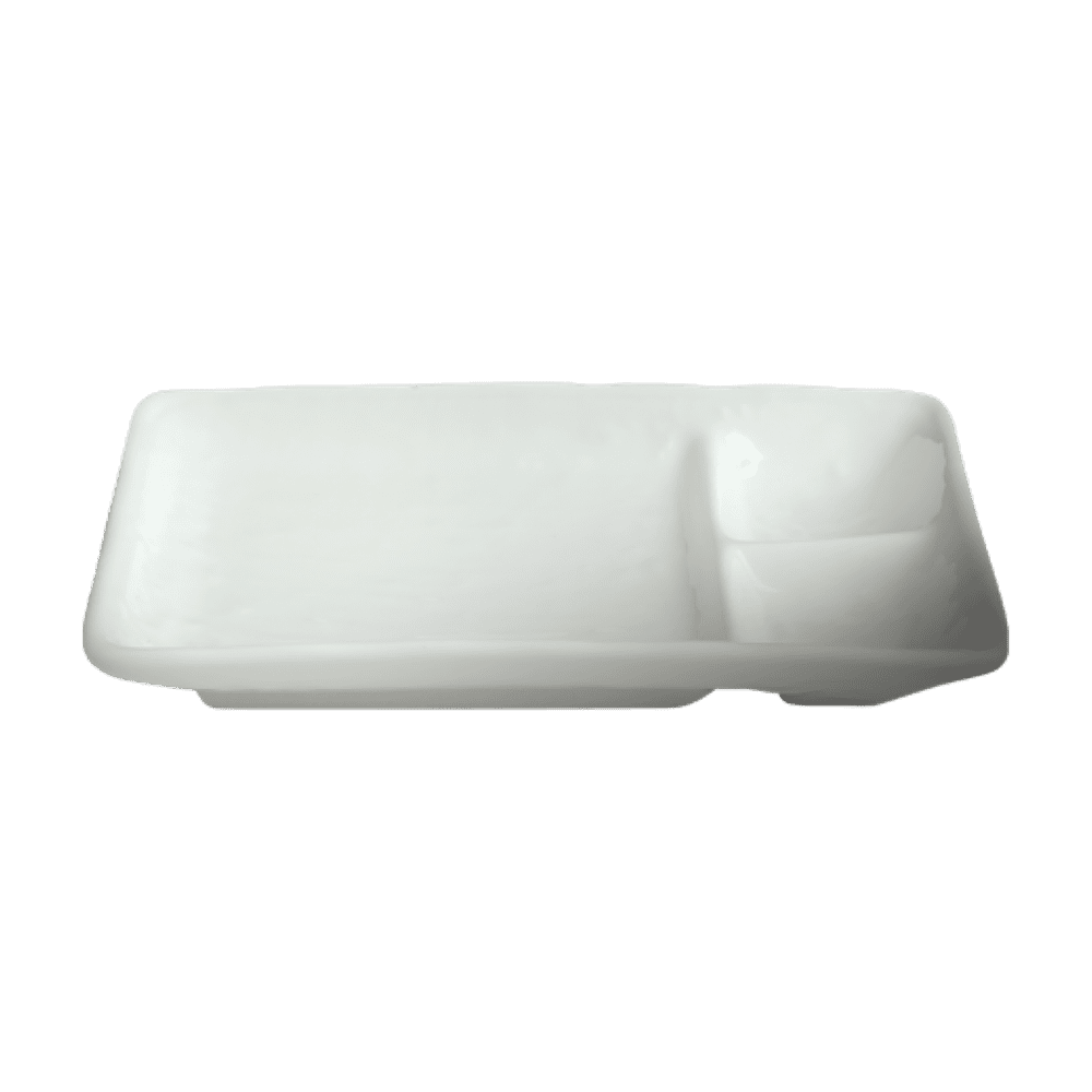Cameo Square Divided Rectangle Dish, 8" x 5" (24-pack) - 700-028