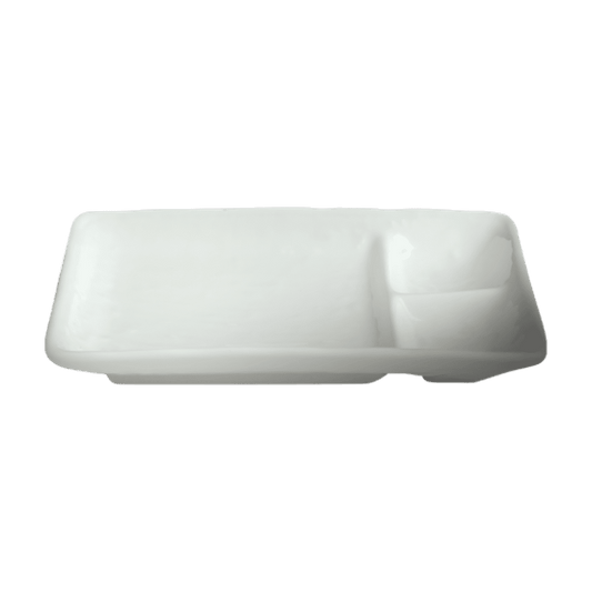 Cameo Square Divided Rectangle Dish, 8" x 5" (24-pack) - 700-028