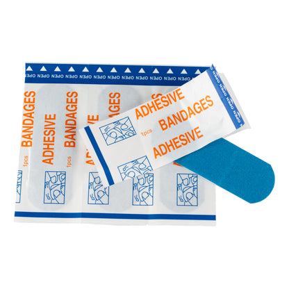 Regional Safety | Bandages, 1" x 3", Blue (100-pack)