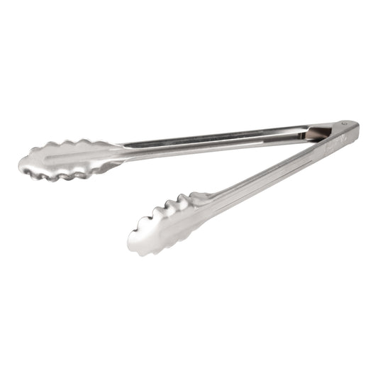 Edlund | 44 Series Heavy Duty Scallop Grip Tongs, 12", Stainless Steel