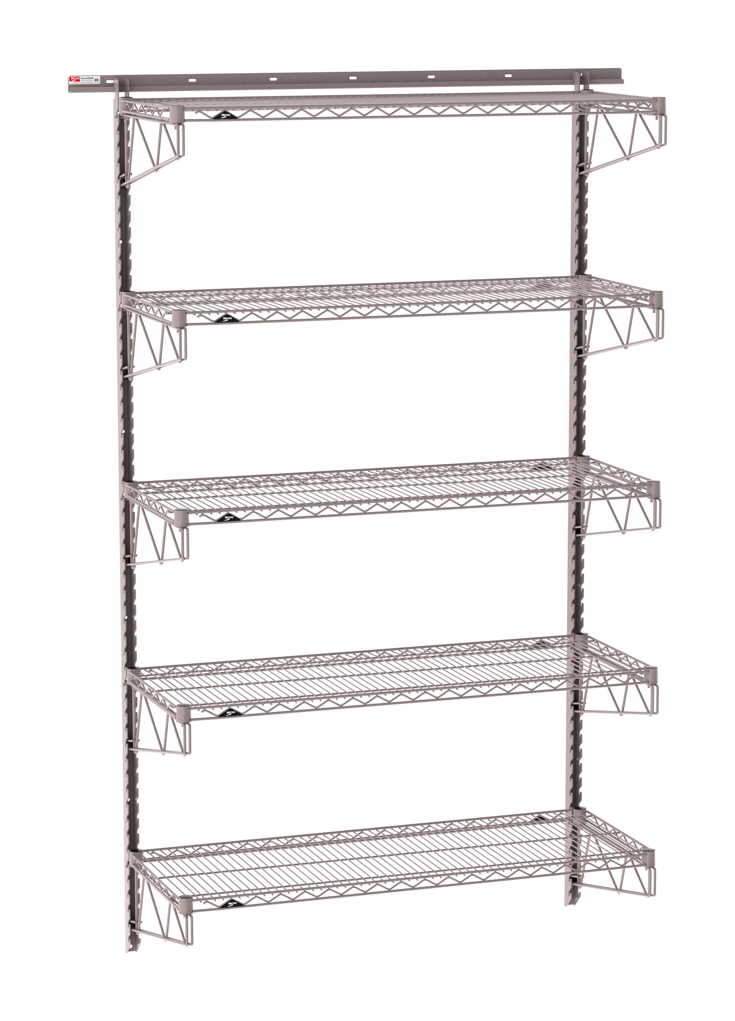 Metro SmartWall 5-Tier Wall Shelving Kit, 18" x 48" - SW-1848K4-85-5TIER