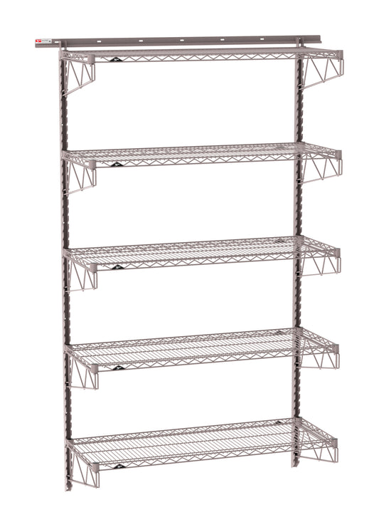 Metro SmartWall 5-Tier Wall Shelving Kit, 18" x 48" - SW-1848K4-85-5TIER
