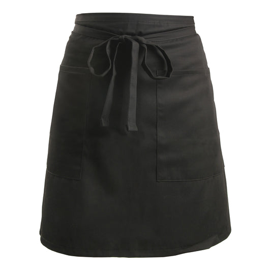 Mercer | Genesis Short Bistro Apron, 2 Pockets, Black